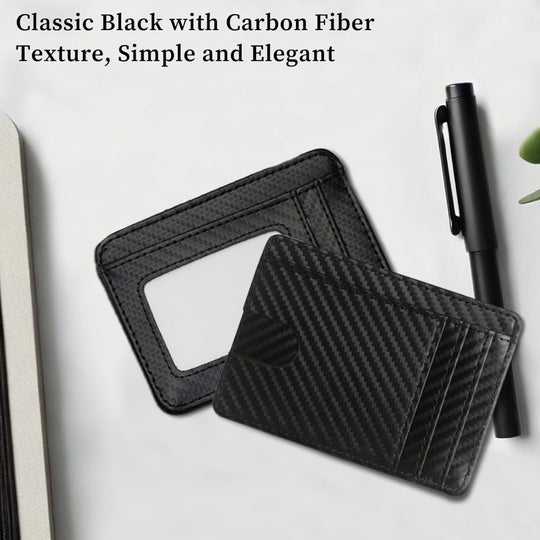 Leather Minimalist Wallet – RFID Blocking Card Holder – Front Pocket Use – Genuine Cowhide Leather for Men & Women