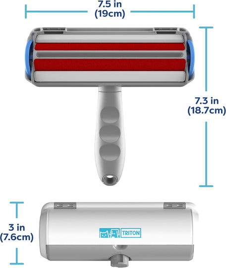 Pet Hair Removal Tool – Reusable Fur Roller with Detachable Handle Storage Compartment