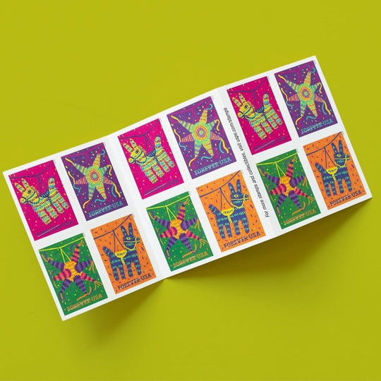 Pinatas! USPS First-Class Mail Forever Postage Stamps - Booklet of 20