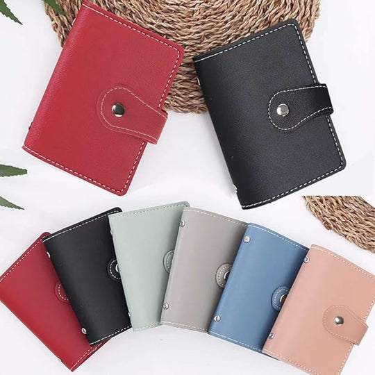 2-Pack Credit & Business Card Holders – 26-Card Organizer Use – SD Card Storage Included – Compact Book-Style Design for Men & Women