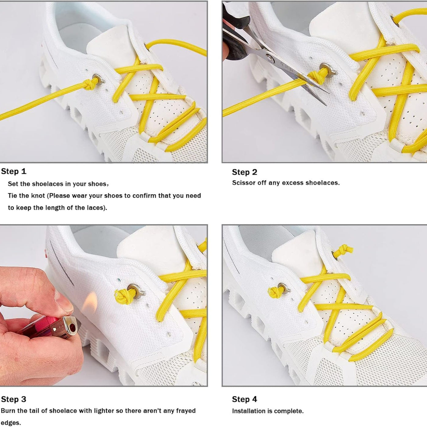 2 Pairs Elastic No Tie Shoe Laces 