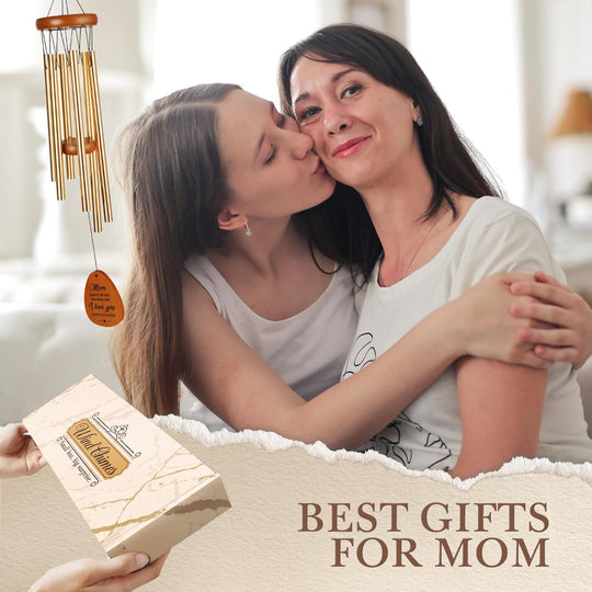 Outdoor Wind Chimes – Decorative Hanging Use – 25.5" Metal Chime with Sentimental Message – Mother’s Day Gift, Garden, Patio & Porch Décor