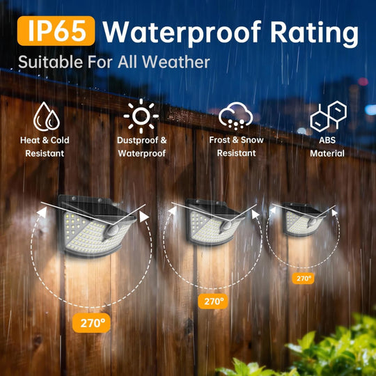6-Pack Solar Motion Sensor Lights with 120 LEDs for Yard, Garage, and Deck