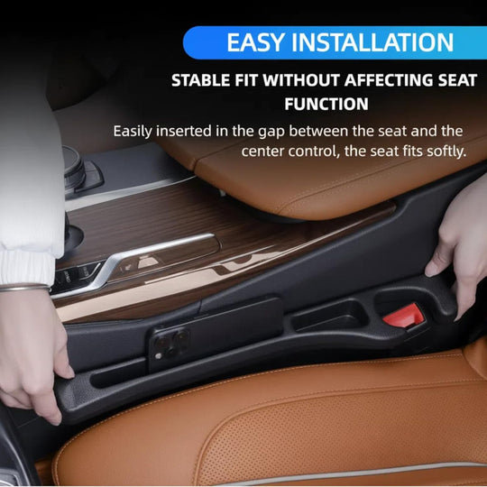 2-Pack Car Seat Gap Organizer – PU Leather Gap Filler Storage for Cars, SUVs, and Trucks