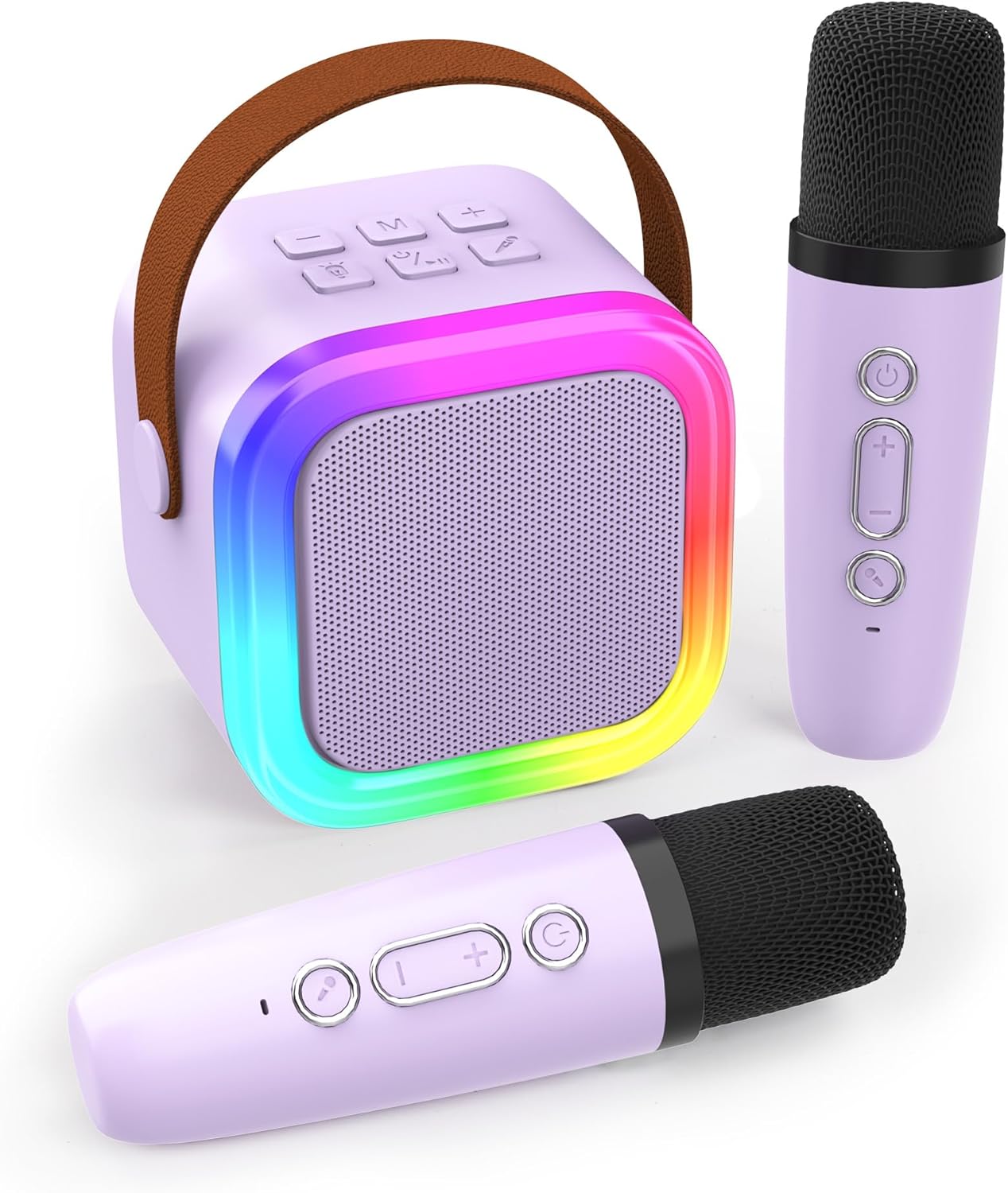 Mini Karaoke Machine for Kids & Adults – Portable Bluetooth Speaker with Wireless Microphones for Home Party