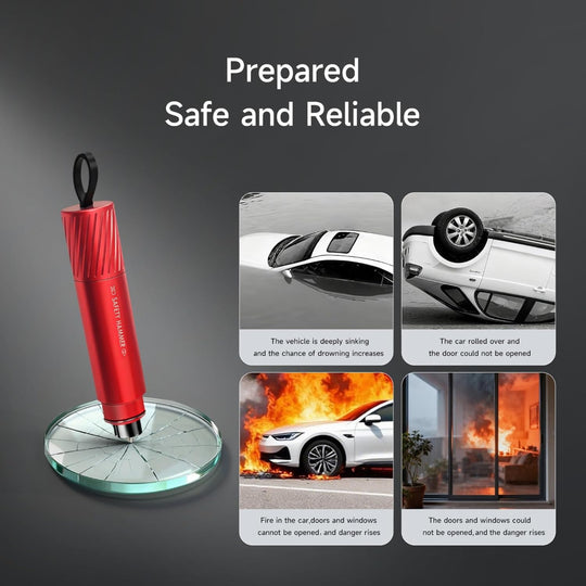 3-Pack Car Safety Escape Tools – 2-in-1 Window Breaker & Seatbelt Cutter – Emergency Vehicle Safety Hammer for Quick Rescue Use