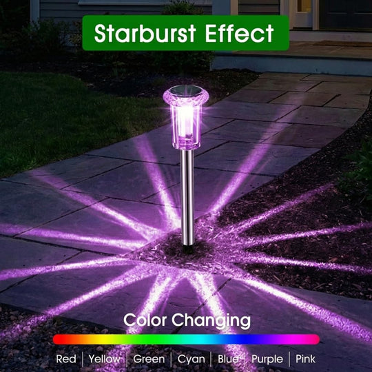 Solar Outdoor Pathway Lights – Waterproof Stake Lighting for Garden, Yard, Walkway, Driveway & Patio, Color-Changing Lawn Decor