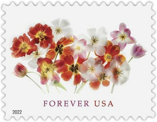 Tulips 2022 USPS First-Class Mail Forever Postage Stamps - Sheet of 20