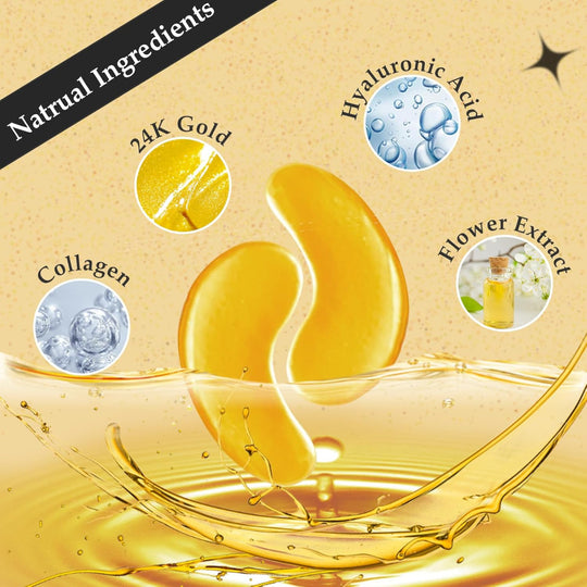 30 Pair Gold Under Eye Patches - Collagen Eye Masks for Puffiness and Dark Circles