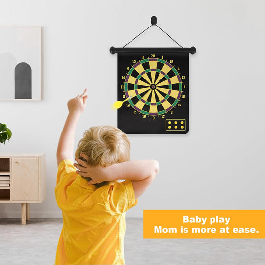 Magnetic Dart Board Set - Safe Indoor-Outdoor Game with Darts for Kids and Teens