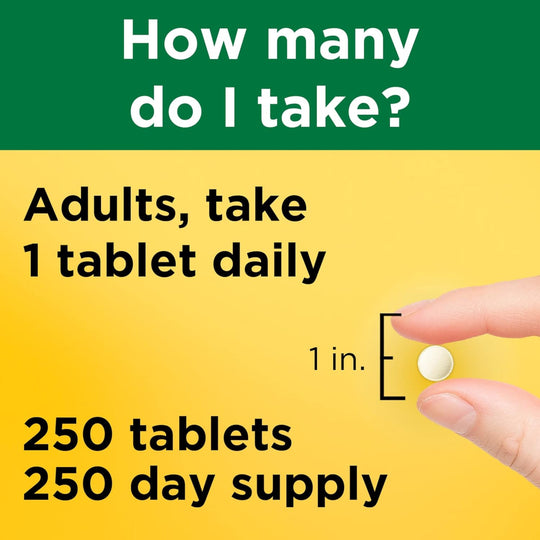 Folic Acid 400mcg (665mcg DFE) – Dietary Supplement for Nervous System Function, Supports Women & Men, 250 Tablets, 250-Day Supply