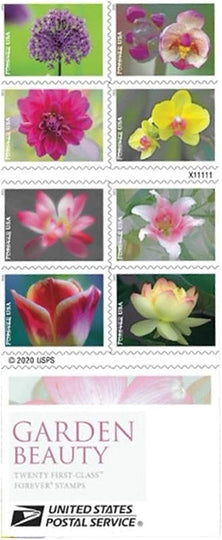 USPS Garden Beauty 2020 Forever Stamps - Booklet of 20 Postage Stamps