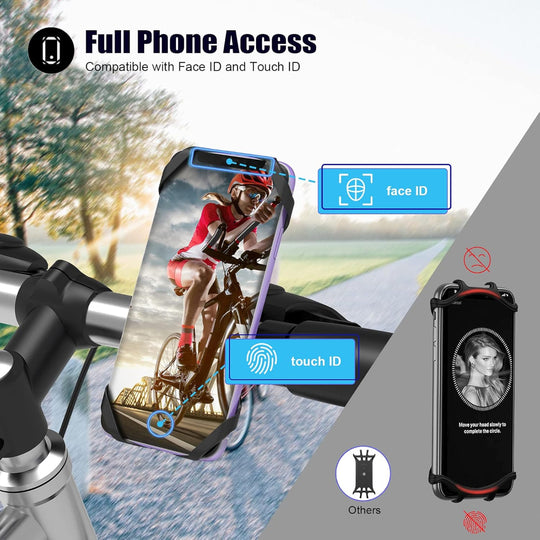Detachable Bike Phone Holder - 360 Rotating Bicycle and Motorcycle Smartphone Mount