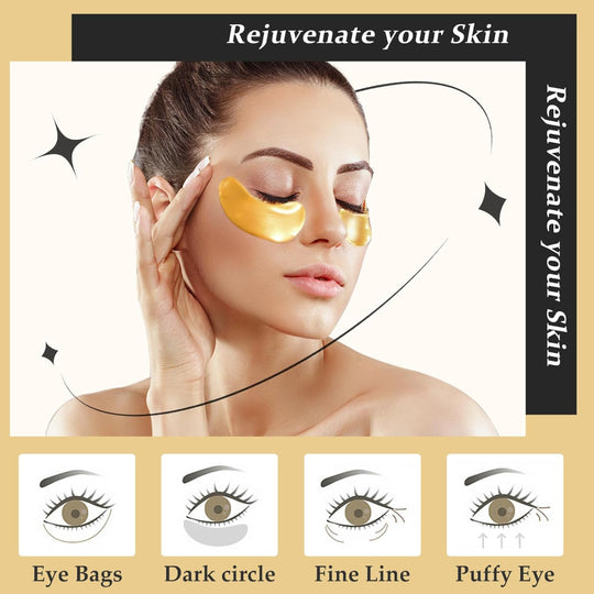 30 Pair Gold Under Eye Patches - Collagen Eye Masks for Puffiness and Dark Circles