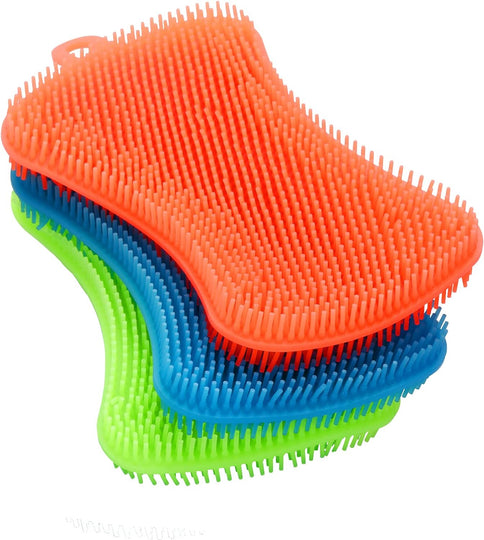3PCS Silicone Dish Sponges, Super Durable Food-Grade Silicone Sponges Kitchen Sponge