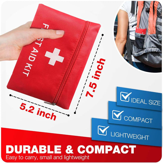 107-Piece First Aid Kit – Compact Emergency Kit for Home, Car & Travel – Lightweight Trauma & Survival Kit for Hiking, Camping, Sports & Outdoor Use