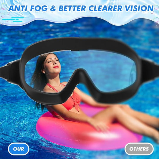 3 Pack Adult Swim Goggles - Anti Fog UV Protection Pool Goggles with Ear Plugs