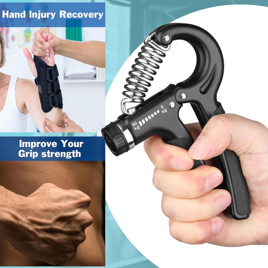 Hand Grip Strength Trainer – Adjustable Resistance – Forearm & Hand Exerciser for Muscle Building and Injury Recovery
