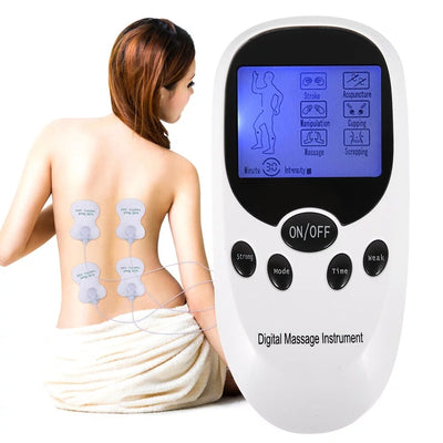 Tens Unit with 8 Electrode Pads - Massager Pulse Muscle Stimulator Dual Channel Rechargeable