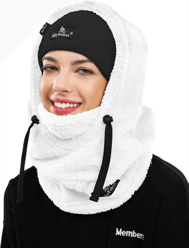 Velvet Balaclava Winter Face Mask, Fleece & Wind-Resistant