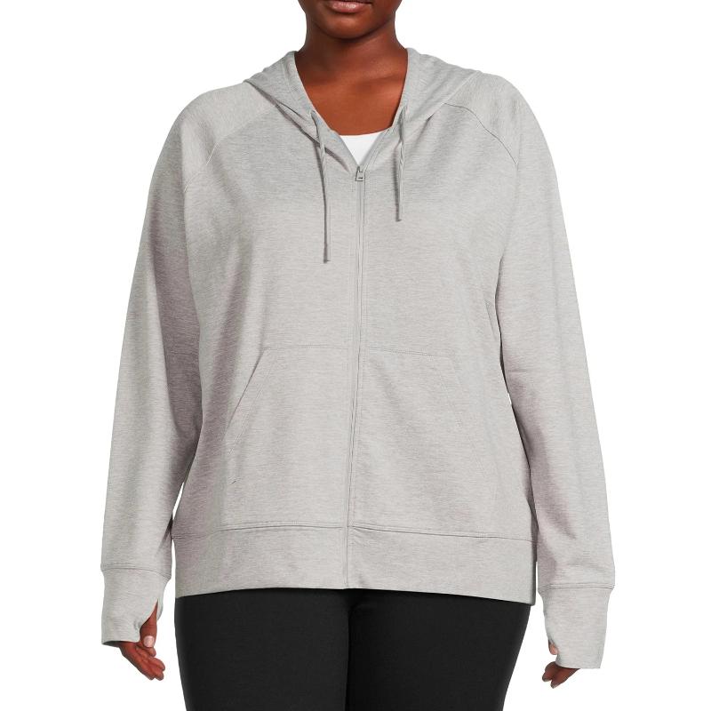 Women’s Zip-Up Hoodie with Long Sleeves, Sizes XS-4X