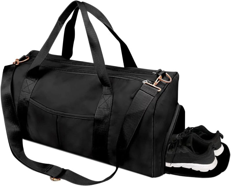 Travel Duffel Carry on Bag, Foldable Weekender Bag with Shoes Compartment, Water-Proof & Tear Resistant