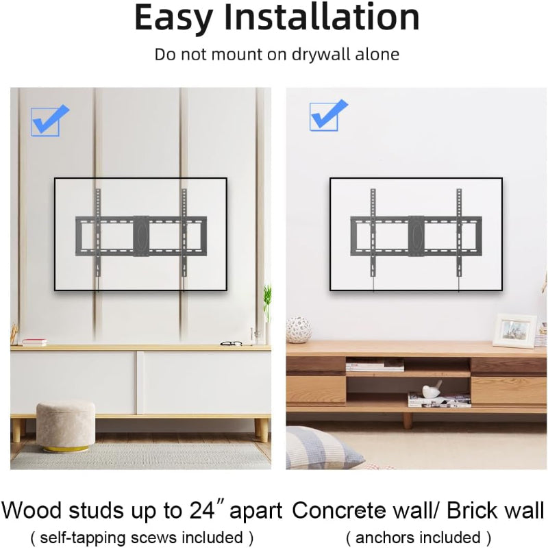  Tilt TV Wall Mount for TVs, Universal Mount with 132lbs Capacity