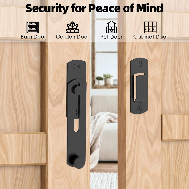 180° Flip Sliding Barn Door Lock for Privacy and Security for Doors and Windows