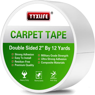 Double Sided Removable Rug Tape - Carpet Adhesive for Hardwood Floors