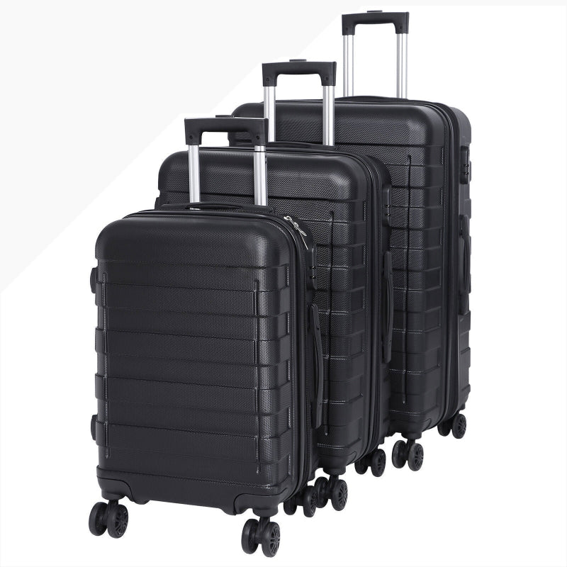 Luggage Set 3 Piece Expandable Spinner Suitcase W/Combination Lock 22.5"26.3"30"