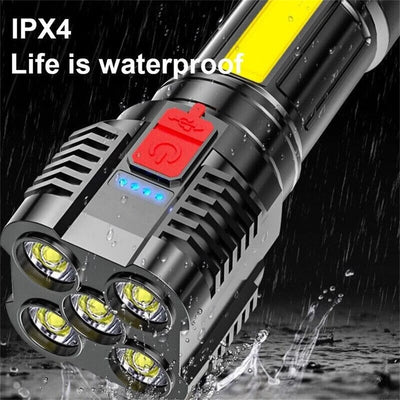 100000 LM LED Flashlight, Powerful Handheld Tactical Flashlight - USB Rechargeable