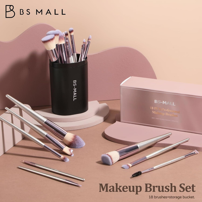 18 Piece Makeup Brush Set with Case