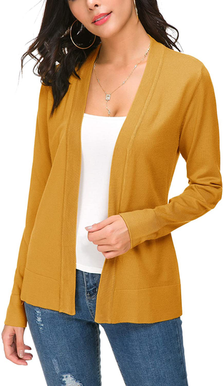 Women's Knit Cardigan Open Front Sweater Coat Long Sleeve