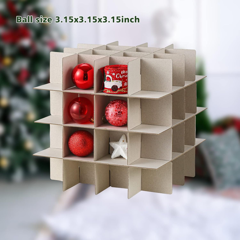 Large Christmas Ornament Storage Container Box with Zipper Closure