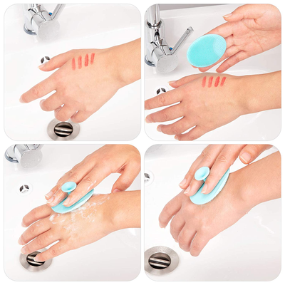  4 Pack Skin Exfoliator Scrubber Set - Soft Silicone