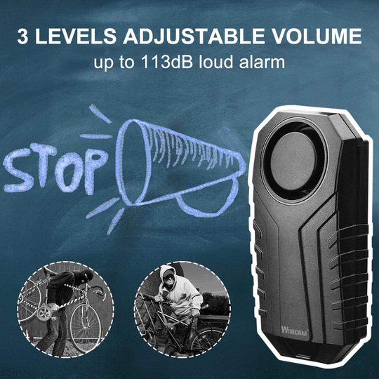 Wireless Vibration Motion Sensor 113dB Bike Alarm with Remote