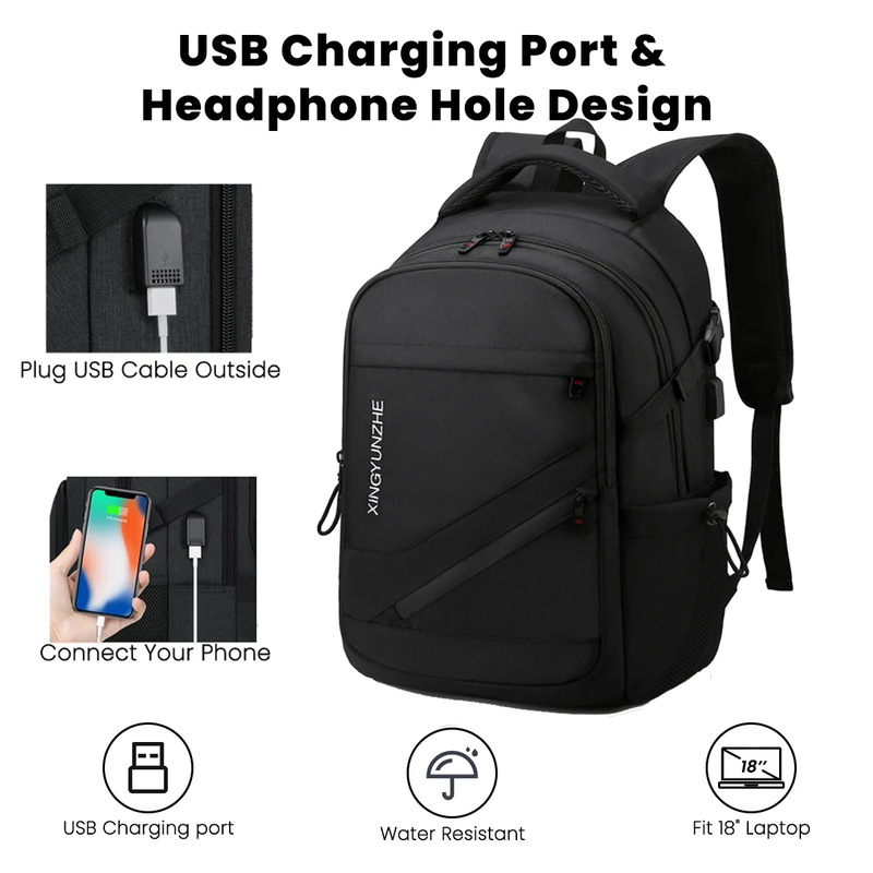 19 Inch Travel Laptop Backpack, Anti-Theft, Slim & Durable with USB Charging Port, Fits 13-16.5 Inch Laptop and Notebook