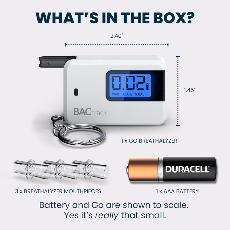 Keychain Breathalyzer - Ultra-Portable Pocket Keyring Alcohol Tester for Personal Use