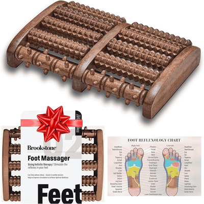 Wooden Foot Roller Massager for Plantar Fasciitis Relief and Stress Relief