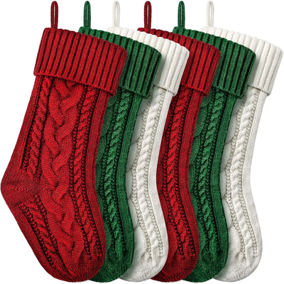 Pack of 6 Wool Christmas Stockings