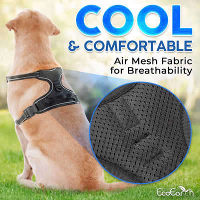 Dog Harness for Daily Walks, Soft-Padded w/ Reflective Strips for Running, Hiking & Training