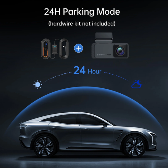 Dash Cam Front Wifi 1296P with Night Vision, APP, 24H Parking Mode, and Loop Recording