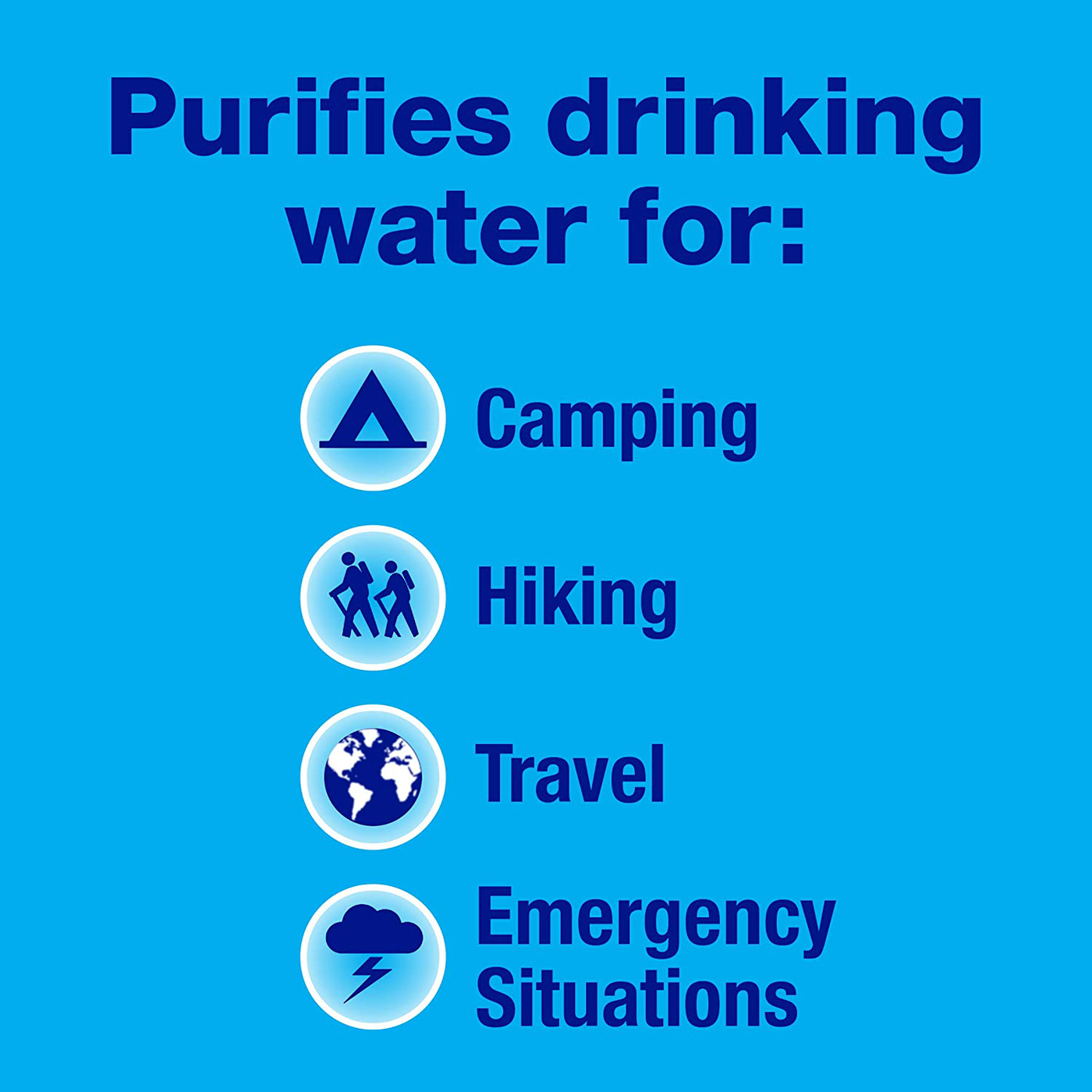 Potable Aqua Water Purification Tablets With PA Plus - Two 50 count Bottles
