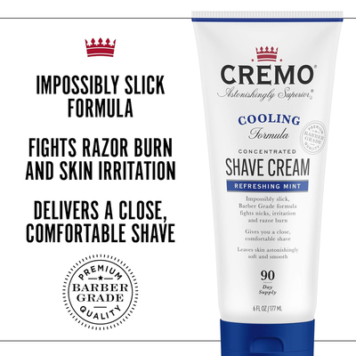 Cremo Barber Grade Cooling Shave Cream, Astonishingly Superior Ultra-Slick Shaving Cream