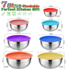 Set of 7 Mixing Bowls with Lids - Stainless Steel Nesting Bowls