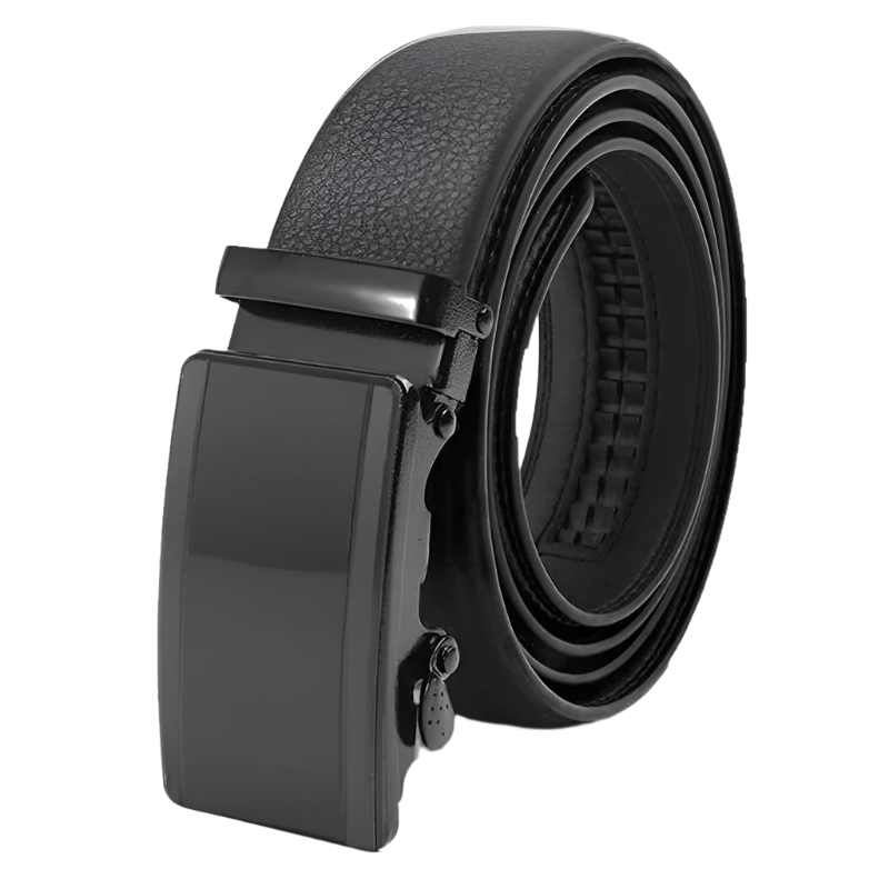 Men's Premium Leather & Microfiber Ratchet Belt - Adjustable with Unique Slide Belt Buckle