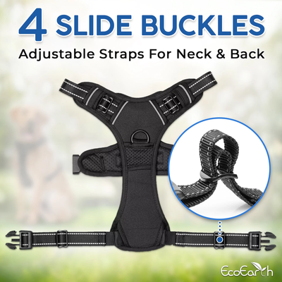 Dog Harness for Daily Walks, Soft-Padded w/ Reflective Strips for Running, Hiking & Training