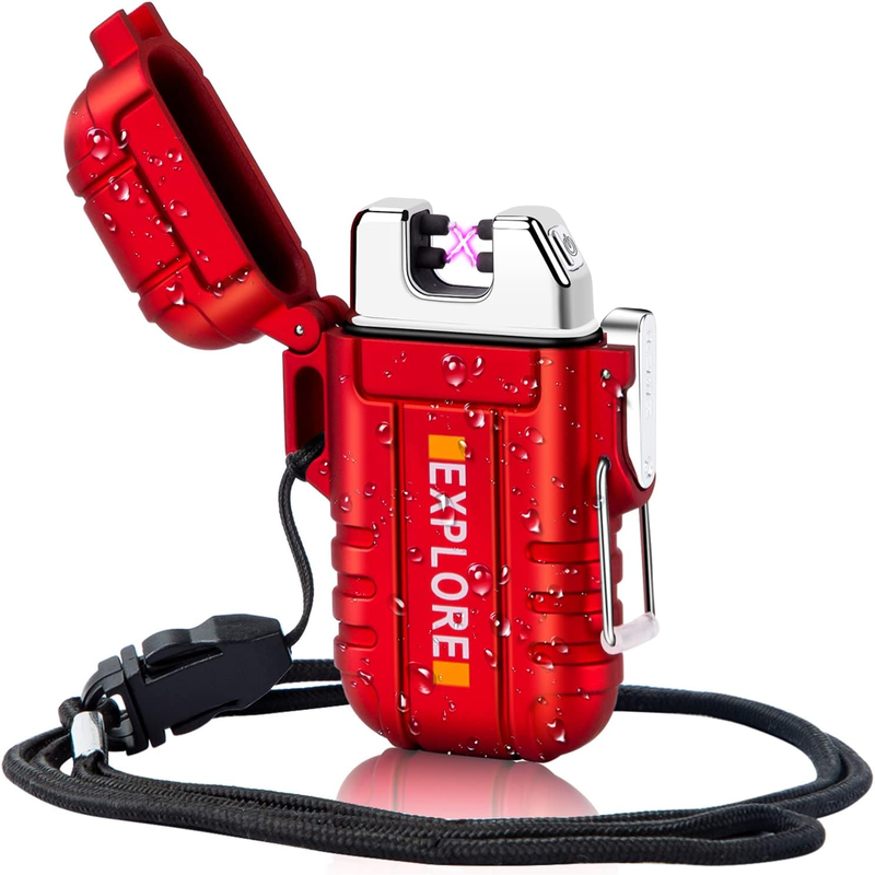 Waterproof Electric Lighter - Windproof Dual Arc USB Rechargeable Flameless Plasma Lighter