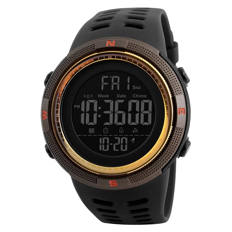 Men's Waterproof Digital Sport Watch, Alarm, Back Light, Classic Big Face