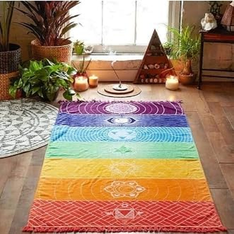 Chakra Yoga Mat - Sunscreen Shawl - Rainbow